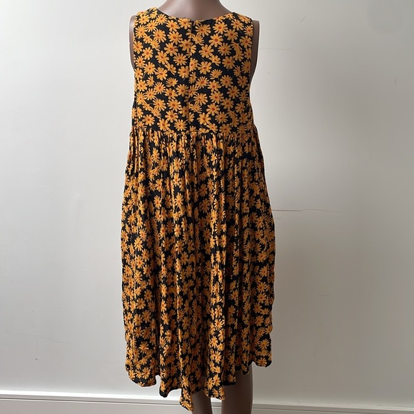 Free People Electric Daisy Mini Dress Sleeveless Pockets Orange Black 12 New - Picture 7 of 10